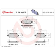 Brembo 4 x Rear Brake Pad Set P56087E