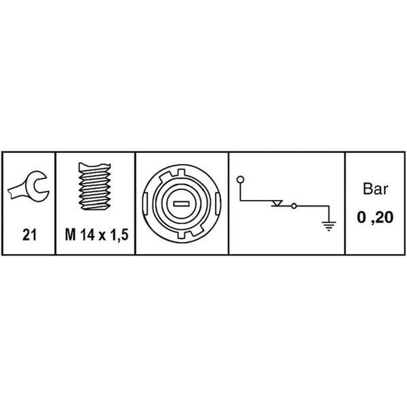 Hella Oil Pressure Sensor Switch 6ZL 009 600-051