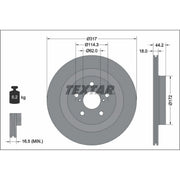 Textar 2 x Vented Rear Brake Discs 92343103