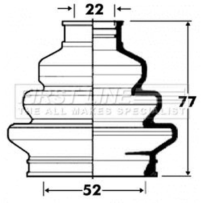 First Line Drive Shaft Bellow Kit Rear Left FCB2884