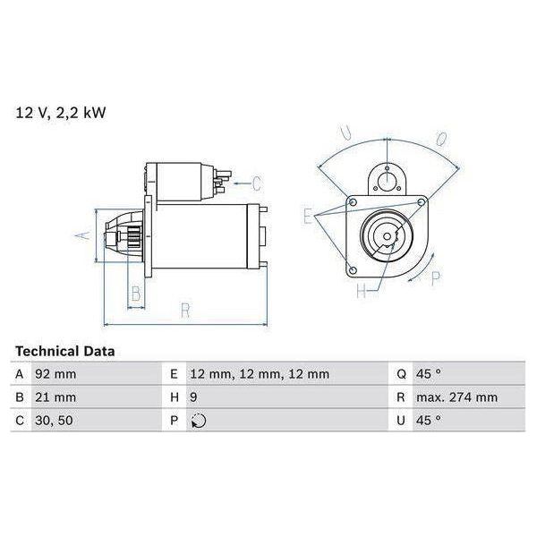 Bosch Reman Starter Motor 1621 0986016210 Bosch  - Town Parts