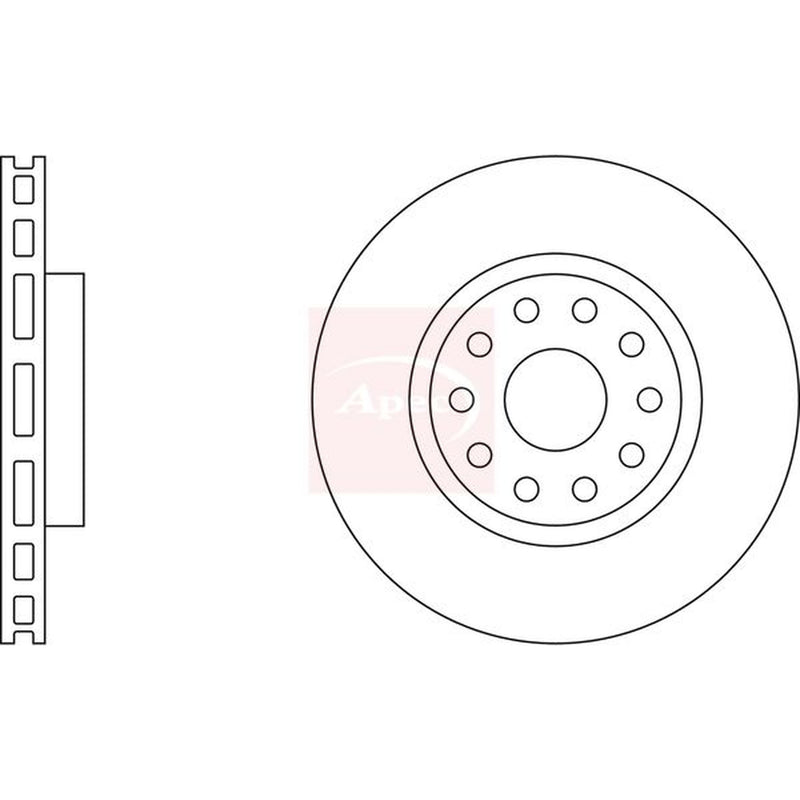 Apec 2 x Vented Front Brake Discs DSK812