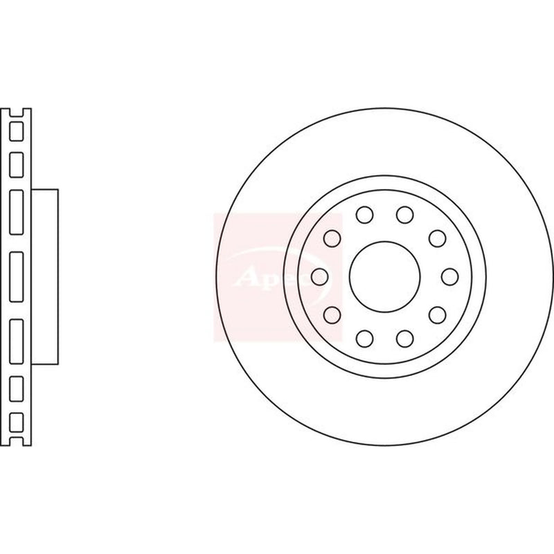 Apec 2 x Vented Front Brake Discs DSK812