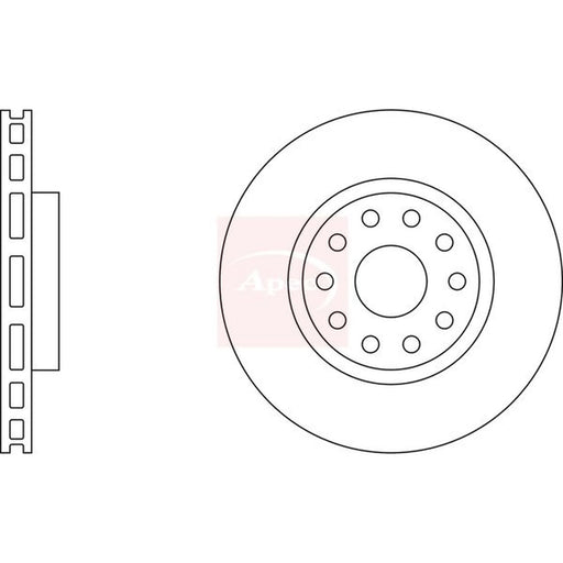 Apec 2 x Vented Front Brake Discs DSK812