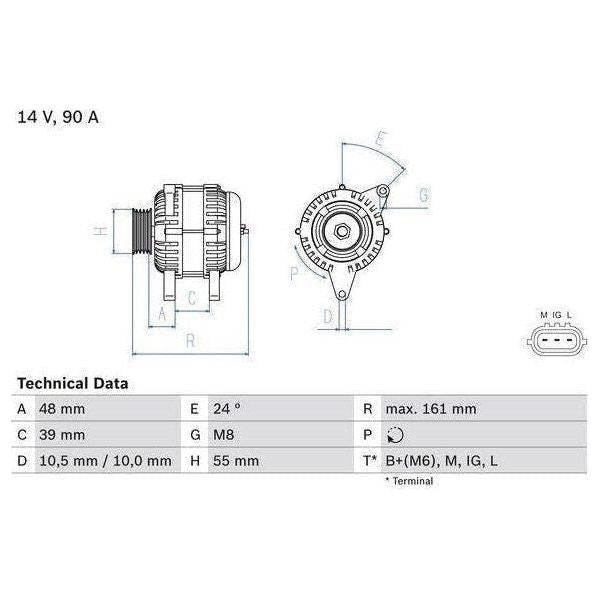 Bosch Reman Alternator 4586 0986045861 Bosch  - Town Parts