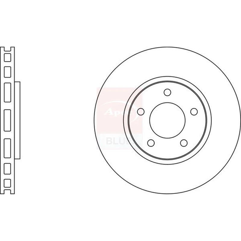 Apec 2 x Vented Front Brake Discs SDK6252