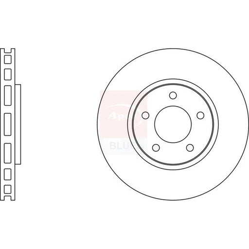 Apec 2 x Vented Front Brake Discs SDK6252