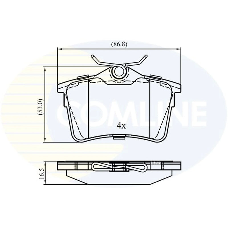 Comline 4 x Rear Brake Pad Set CBP01797