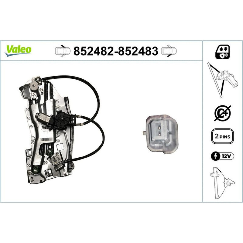 Valeo Electric Window Regulator Lifter Left Rear 852482