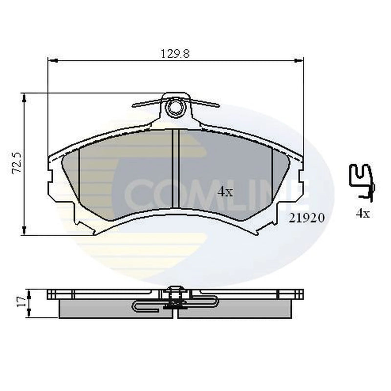 Comline 4 x Front Brake Pad Set CBP31304