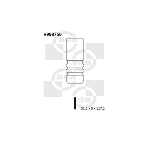BGA Engine Intake Valve 31mm Head V998756