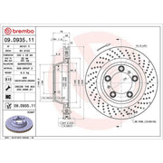 Brembo 2 x Perforated/Vented Rear Brake Discs 09.D934.11