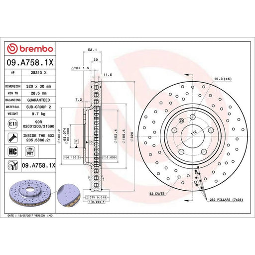 Brembo Xtra 2 x / Front Brake Discs 09.A758.1X