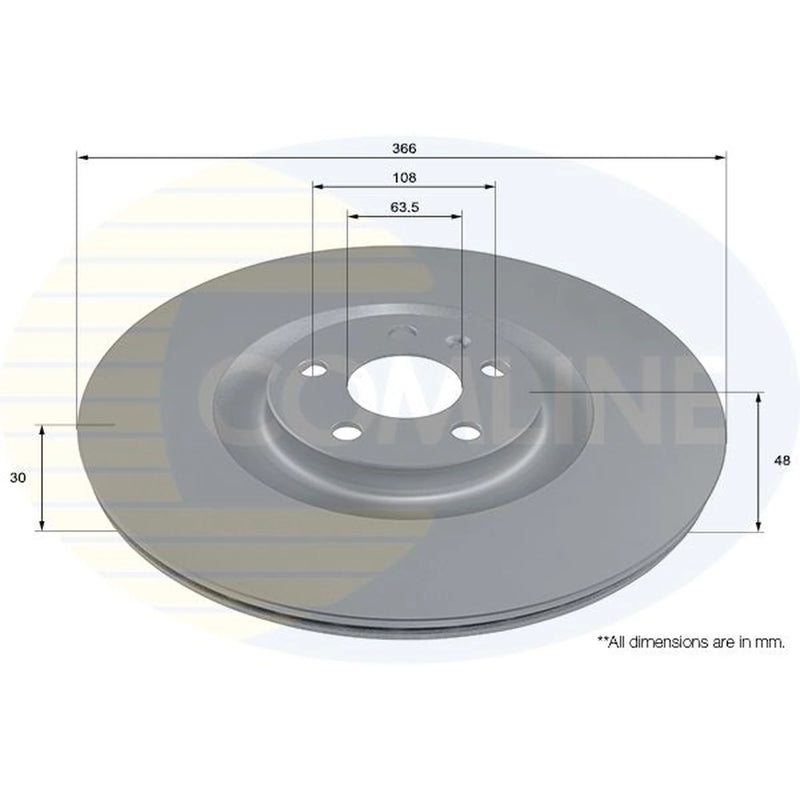 Comline 2 x Internally Vented Front Brake Discs ADC2925V