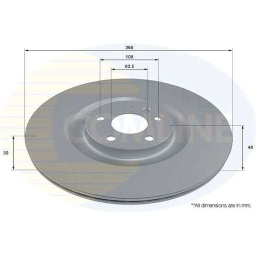 Comline 2 x Internally Vented Front Brake Discs ADC2925V