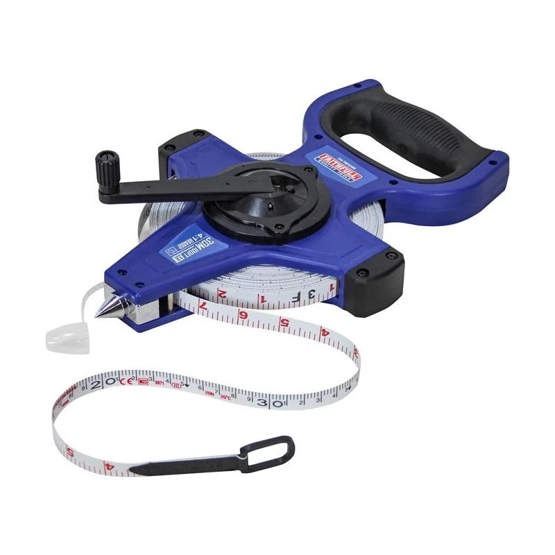 Faithfull Fast Rewind Open Long Tape 30m/100ft (Width 13mm) - FAITMFG30N