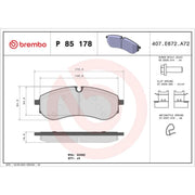 Brembo 4 x Rear Brake Pad Set P85178