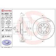 Brembo 2 x Rear Brake Discs 08.8682.11