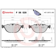 Brembo 4 x Front Brake Pad Set P06028