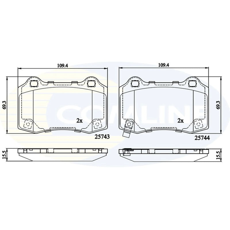 Comline 4 x Rear Brake Pad Set CBP32308