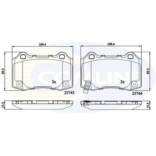 Comline 4 x Rear Brake Pad Set CBP32308