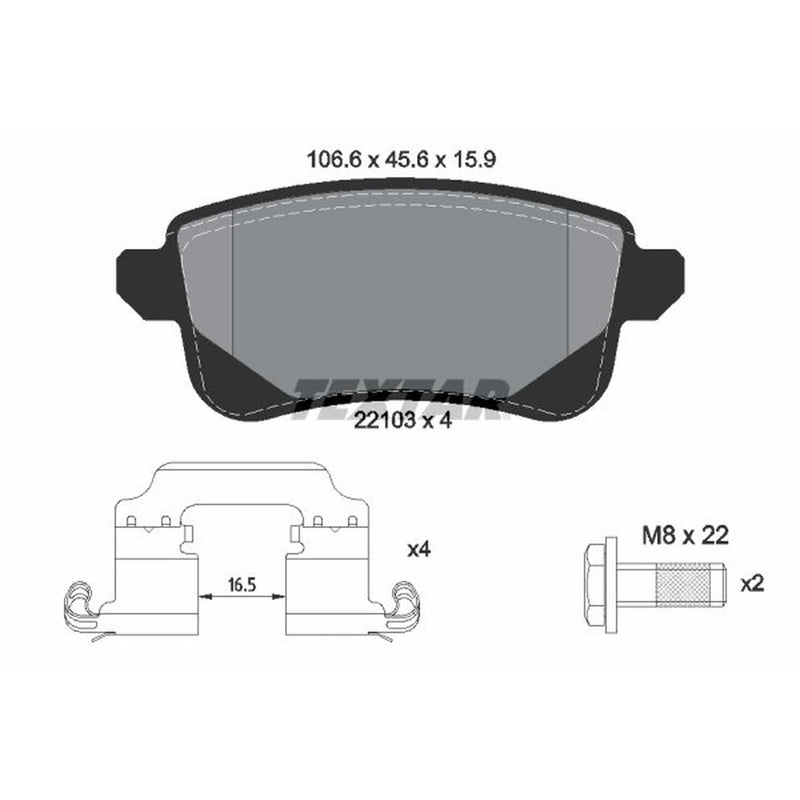 Textar Rear Brake Pad Set 2210301