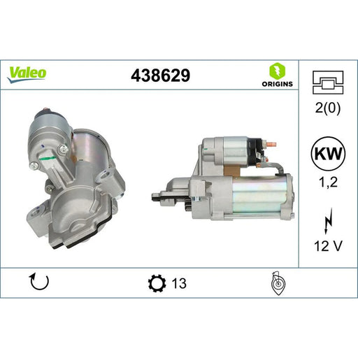 Valeo Starter Motor 12V 1.2kW 13 Teeth 438629