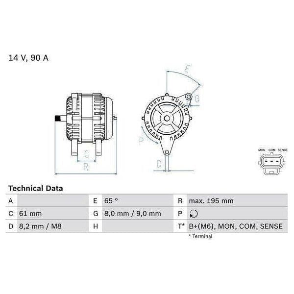 Bosch Reman Alternator 4465 0986044651 Bosch  - Town Parts