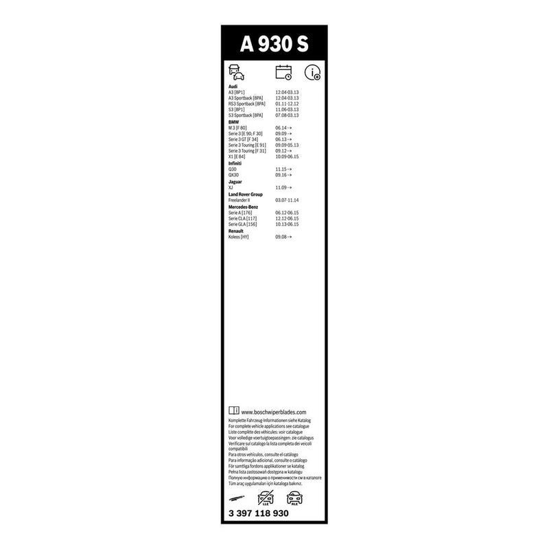 Bosch Aerotwin Wiper Blade Set 600mm + 475mm — A930S OE A1768202700