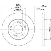 DON 2 x Front Brake Discs PCD15162
