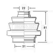 Borg & Beck Drive Shaft Bellow Kit Front Left BCB2270