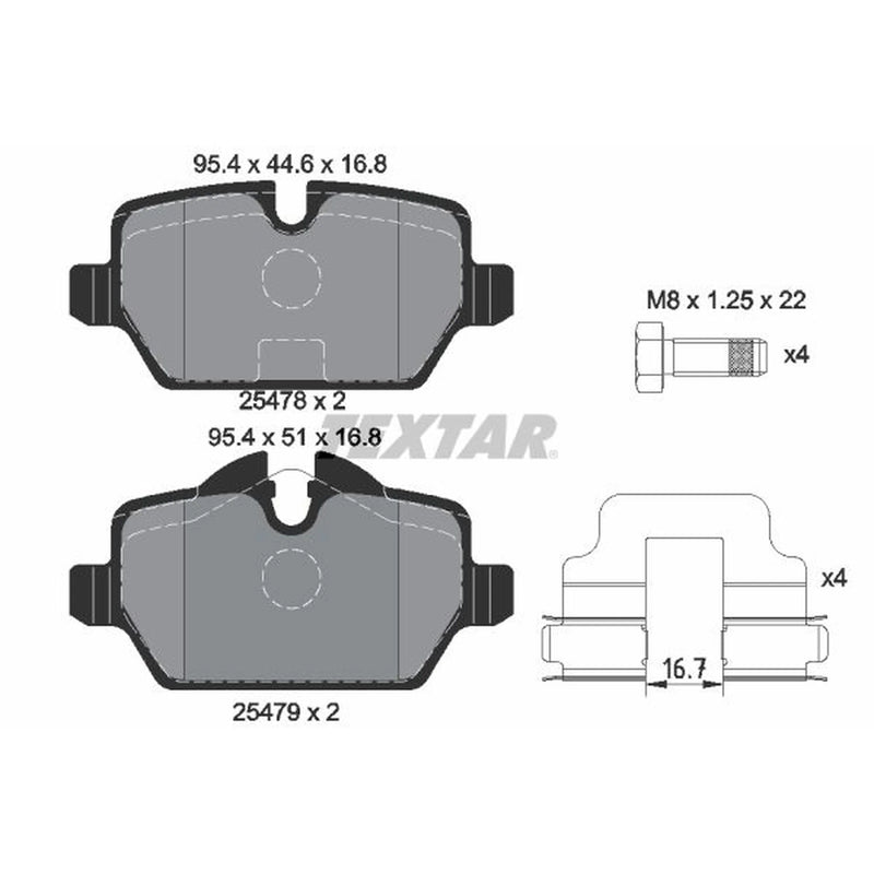 Textar Rear Brake Pad Set 2547801