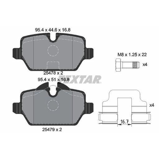 Textar Rear Brake Pad Set 2547801