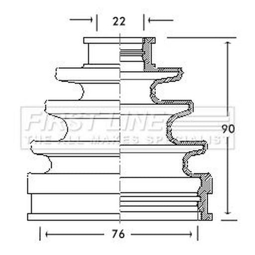 First Line Drive Shaft Bellow Kit Front Left FCB2107