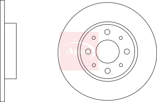 Apec 2 x Brake Disc Set Solid