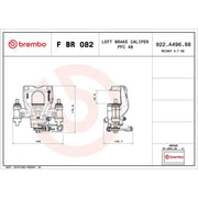 Brembo Brake Caliper Assembly Rear Left FBR082