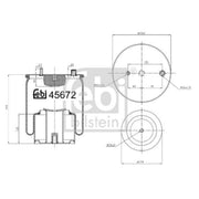 Febi Air Suspension Bellow 179mm Rear 45672