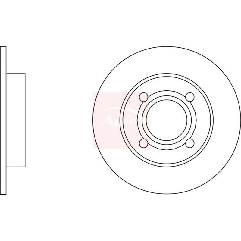 Apec 2 x Solid Rear Brake Discs DSK106
