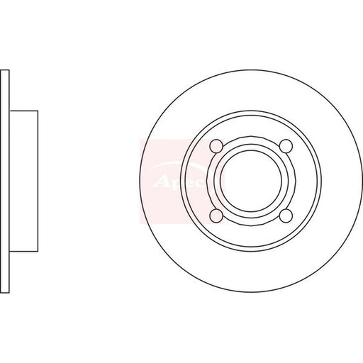 Apec 2 x Solid Rear Brake Discs DSK106