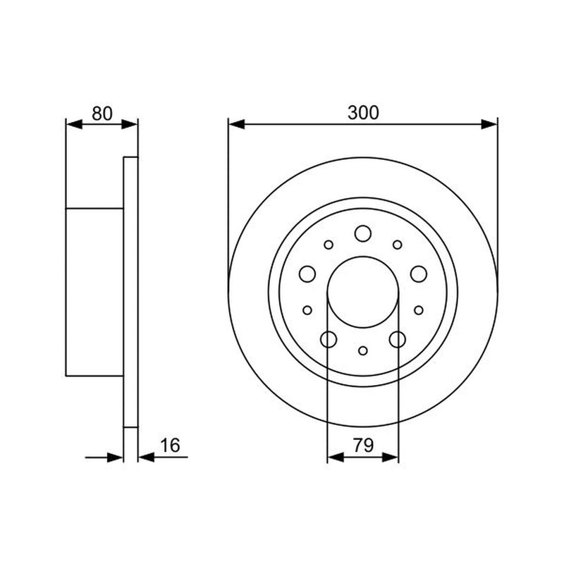 Bosch 2 x Solid Rear Brake Discs 0 986 479 317