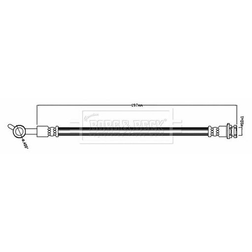 Borg & Beck Brake Hydraulic Hose Line Rear BBH8809