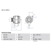 Bosch Car Alternator 12V 0 986 049 061