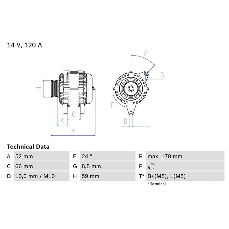 Bosch Car Alternator 12V 0 986 049 061