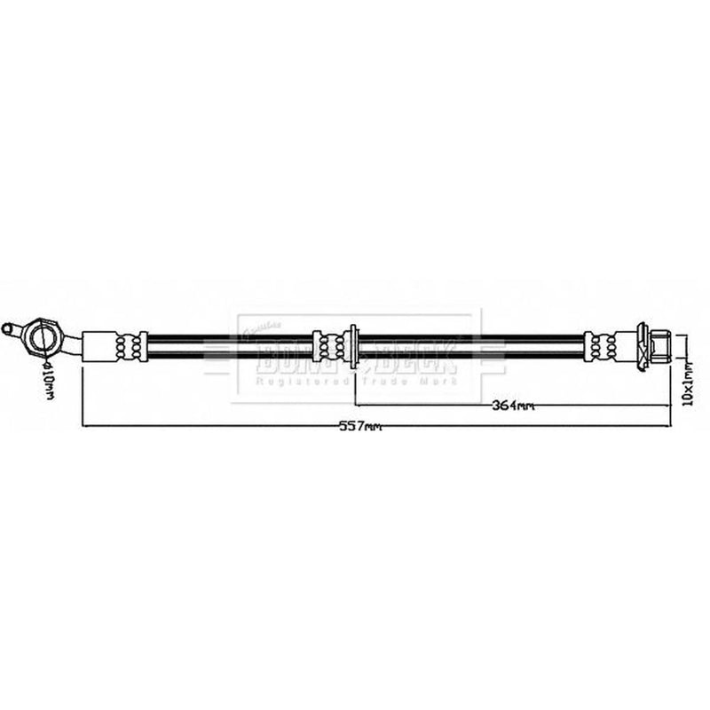 Borg & Beck Brake Hydraulic Hose Line Rear Left BBH7969