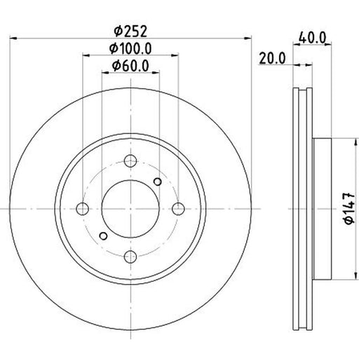Mintex 2 x Front Brake Discs MDC2813C
