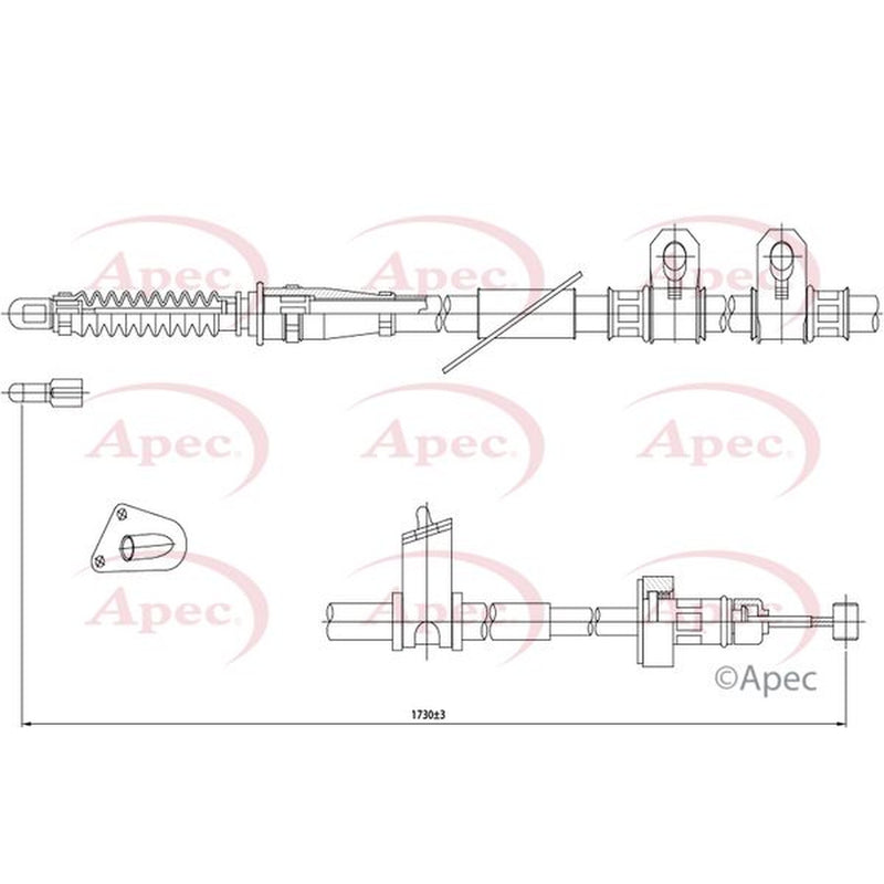 Apec Handbrake Cable Left Rear CAB1345