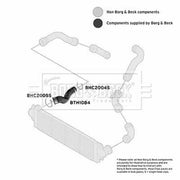 Borg & Beck Intercooler Turbo Charge Air Hose Front BTH1084