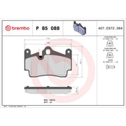 Brembo 4 x Rear Brake Pad Set P85088
