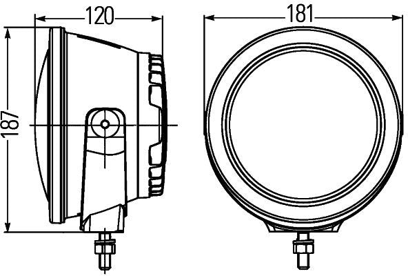 Hella High Beam Headlight Right 1F3 011 815-031 2 022 3026