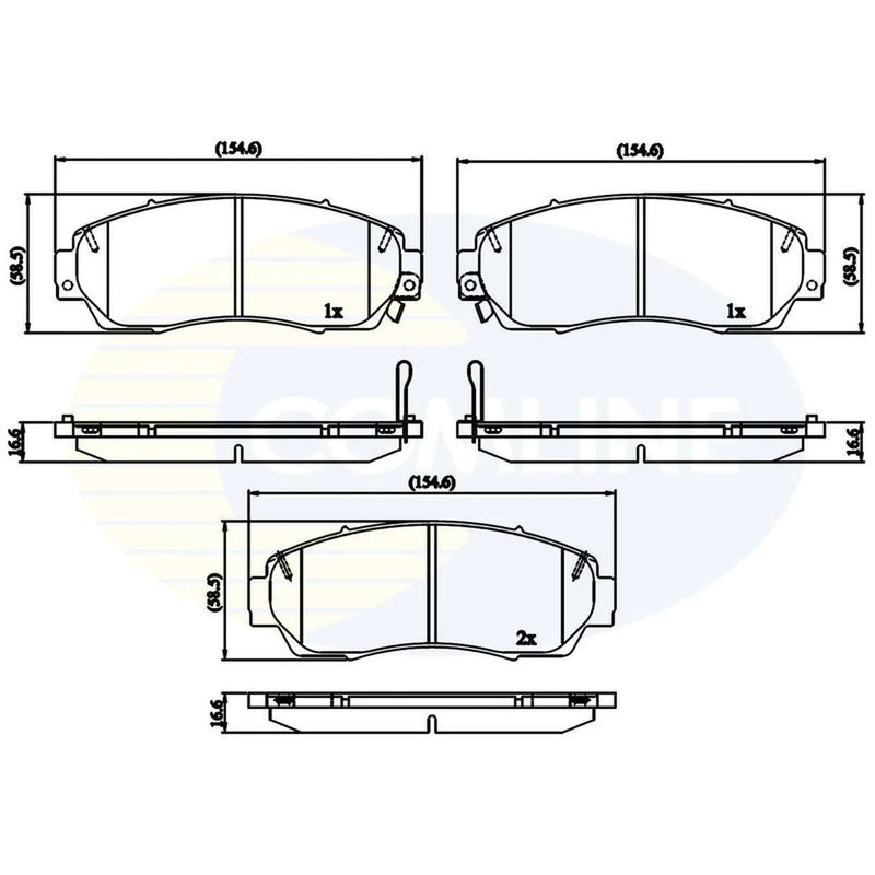 Comline 4 x Front Brake Pad Set CBP32273